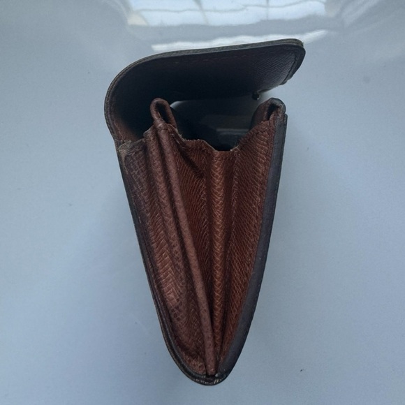 Louis Vuitton Monogram Wallet Brown LV Coin Elise Bifold Mini Wallet Compact - Picture 12 of 13